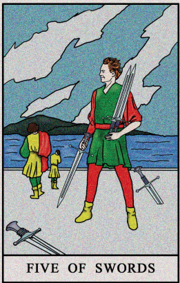 five of swords Tarot Card meaning Love Triangle
