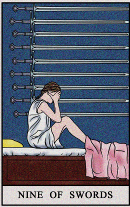 nine of swords meaning love triangle
